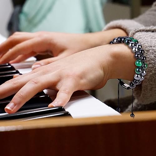 Vista 10 de Evil Eye Bracelets Protection Bracelet Beaded Bracelets Crystal Bracelet for Men Women Bring Luck and Prosperity and Happiness 8mm Blue Tiger