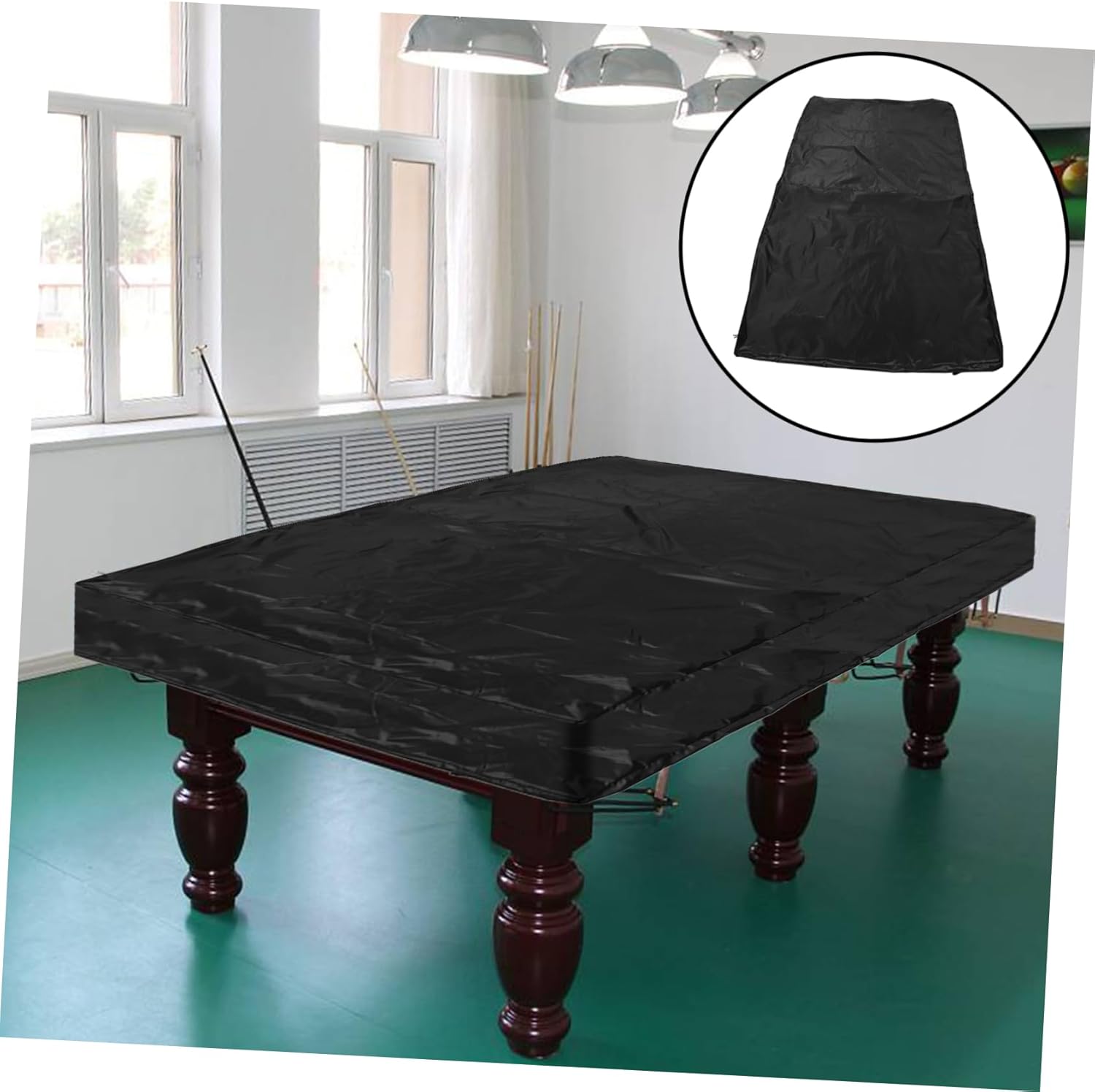 TOYANDONA Billiard Table Cover Oxford Pool Table Cover Protects Against Dirt and Water Stains Easy Storage