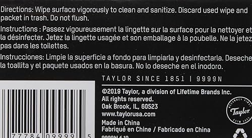 Miniatura 4 de Taylor Toallitas HACCP para servicio de alimentos (100 toallitas individuales), color blanco