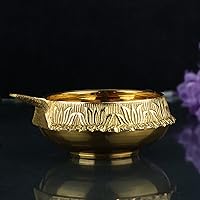 Vista 3 de SATVIK Aarti Diya de latón extra grande de tamaño extra grande con Akhand Jyoti rojo de 16 pulgadas para lámpara de aceite Puja Jyot, templo festivo