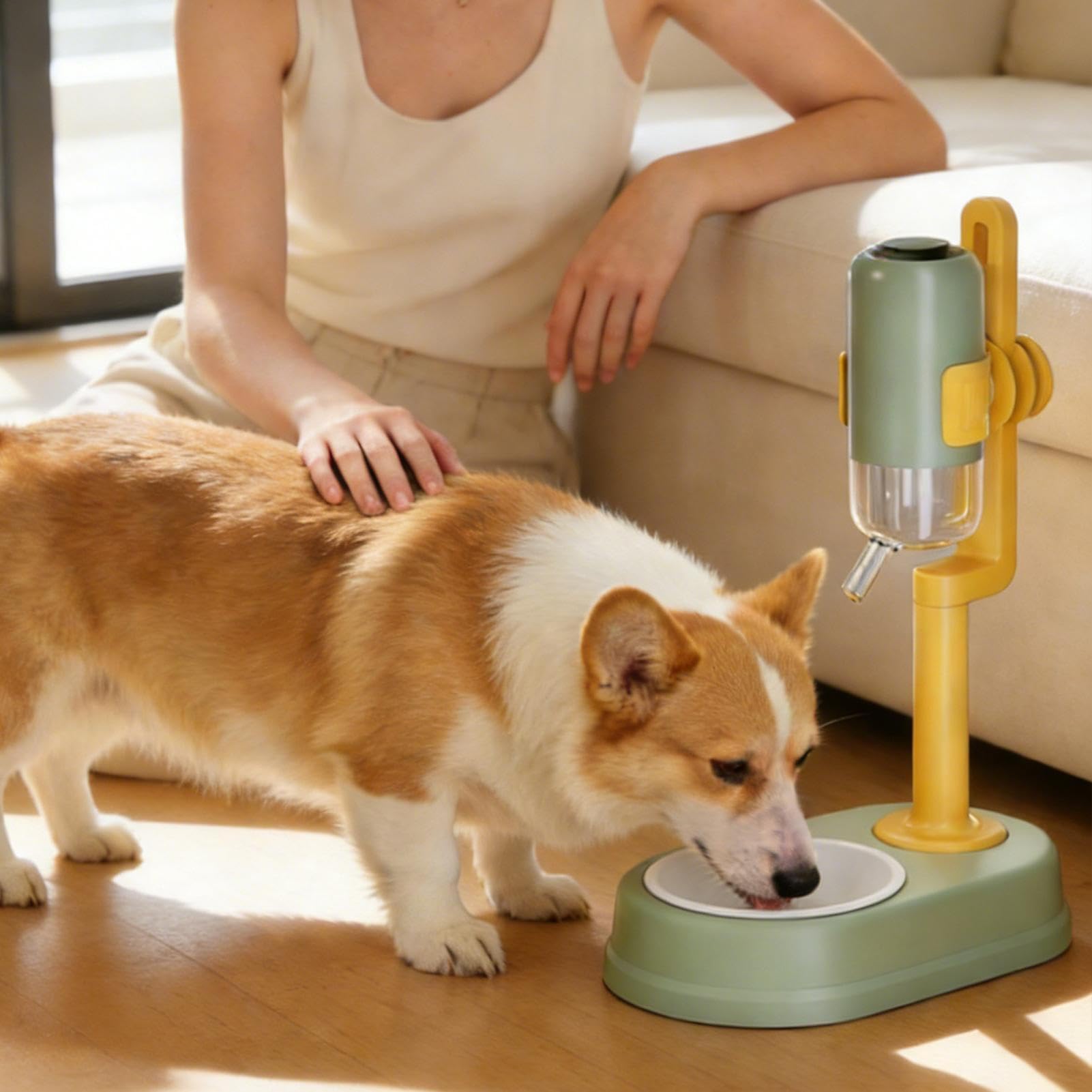 Automatischer Wasserspender Für Katzen Höhenverstellbare Flasche Mit