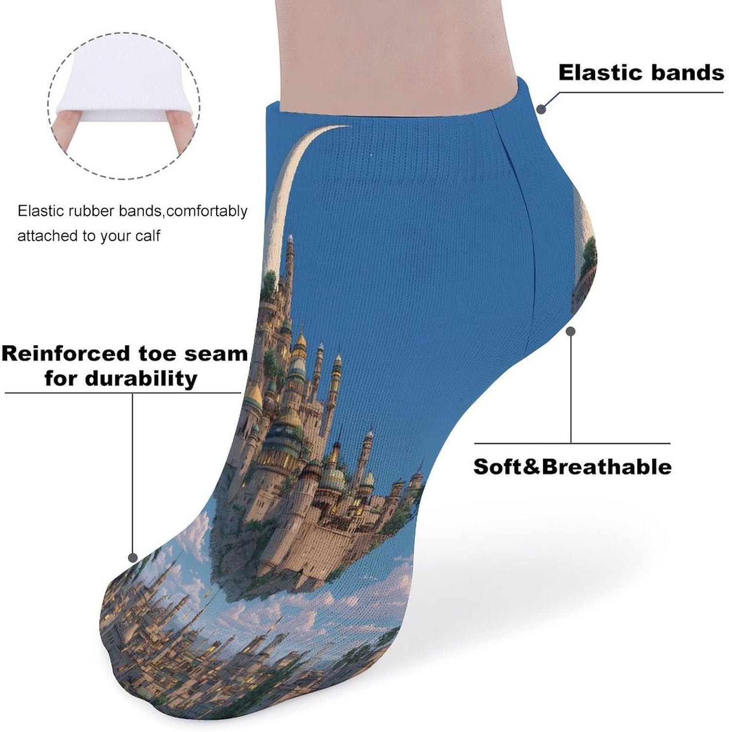 Salvadors Dali On The Moon Socks for Men Women 5 Pairs Ankle Socks