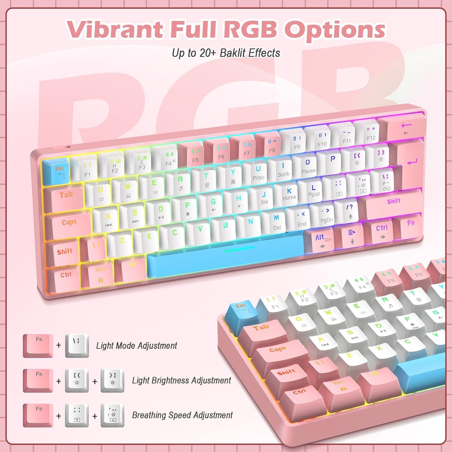 Amazon.com: ZIYOU LANG RK-T60 Wired Mechanical Gaming Keyboard