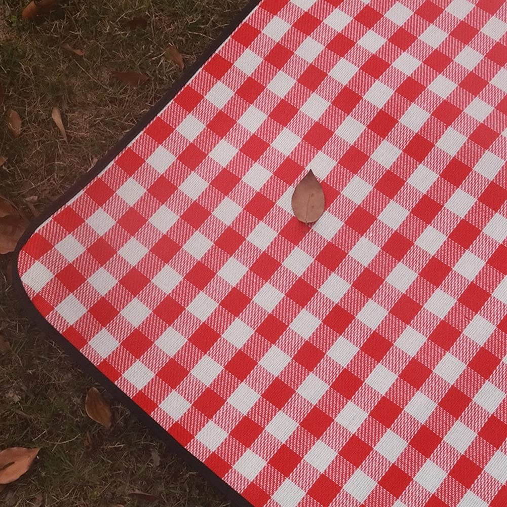 dywan kempingowy do namiotu， Zewnętrzna, zmywalna w pralce mata piknikowa, gruba, składana, przenośna, odporna na wilgoć, sprężynowa podkładka(Red,150x200cm)