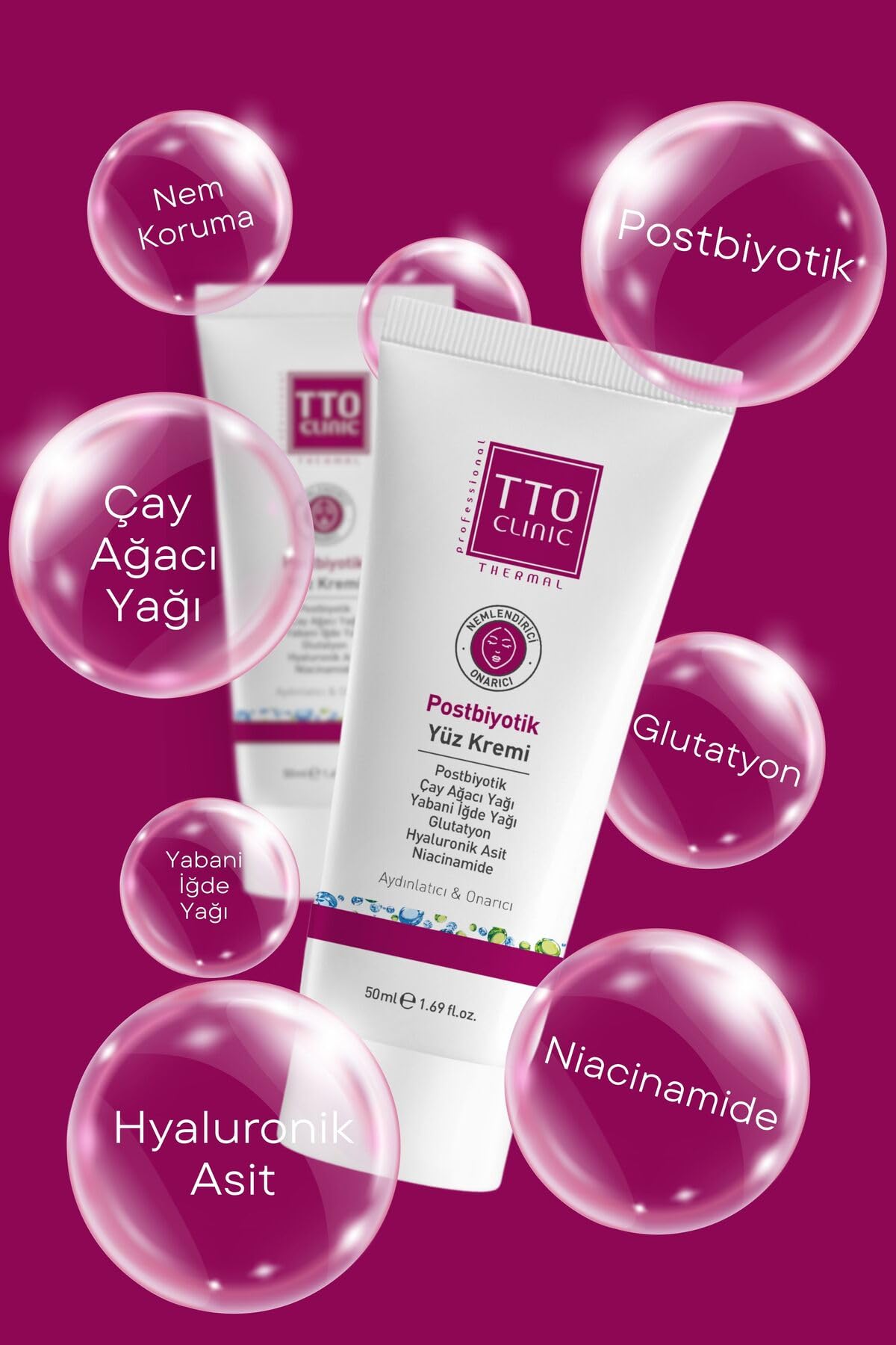 TTO Clınıc Postbiyotik Yüz Kremi 50 Ml (Rozalı, Akneli, Lekeli Ciltlerde)