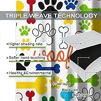 Vista 83 de Cortinas opacas con estampado de patas de perro, estampado de patas de perro y huesos, tratamiento de ventana, cortinas con aislamiento térmico