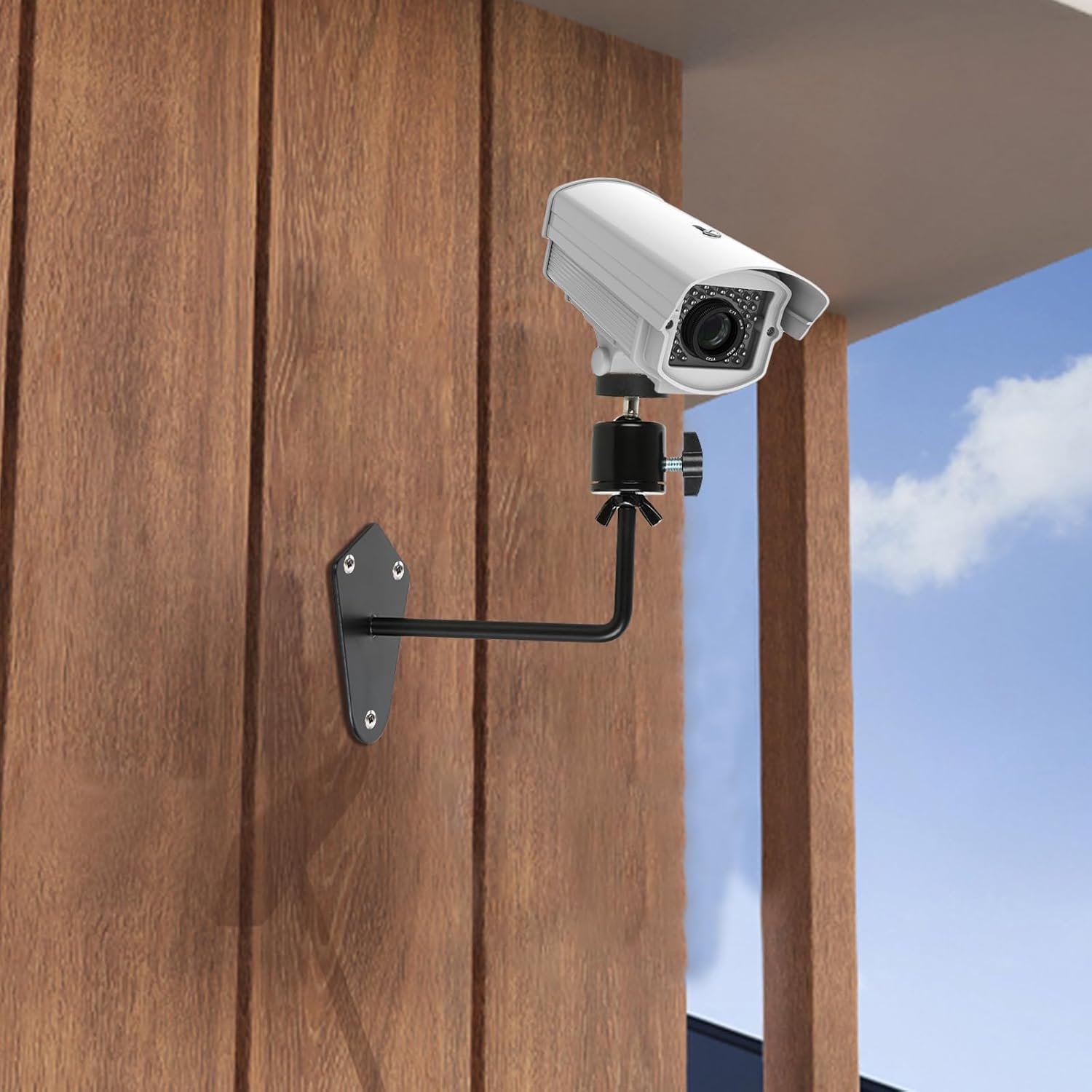4 Pack Camera Wall Mount Bracket, Metal Security Camera Mount with Universal1/4-20 Threaded, 360°Adjustable Cameras Holder for Solar Panel Monitor Speaker Surveillance