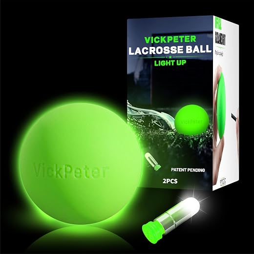 Lacrosse Ball Glow in The Dark Lacrosse Ball 2 Pack Light Up Lacrosse Balls Perfect Lacrosse Gifts for Boys,Girls Led Lacrosse Ball