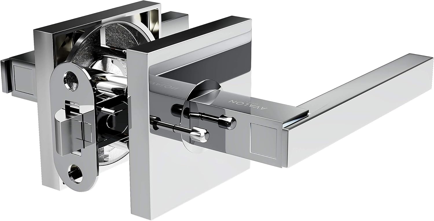 Avalon 0570 'Nika' - Modern Door Handle Lever Set in Polished Chrome Finish (Privacy/Passage)