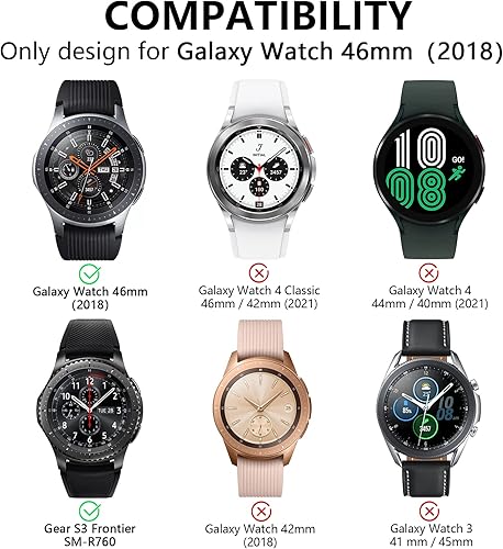 Miniatura 2 de NAHAI - Caja protectora para reloj, 46mm, poliuretano termoplástico (TPU) delgada, chapada a prueba de golpes, protección alrededor, compatible con