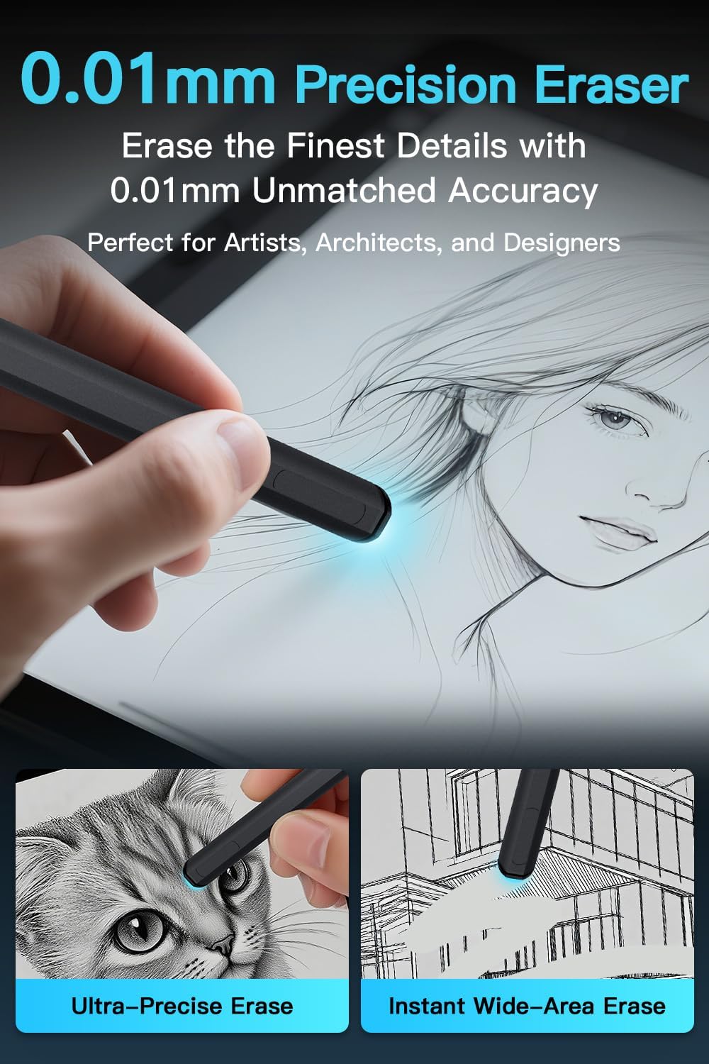 Ultra-Responsive Stylus – EMR Digital Pen for Remarkable 2 & Kindle Scribe, 4096 Pressure Levels, Tilt Support, Palm Rejection, Durable Felt Tips, Magnetic Attachment, 0.01mm Precision Eraser