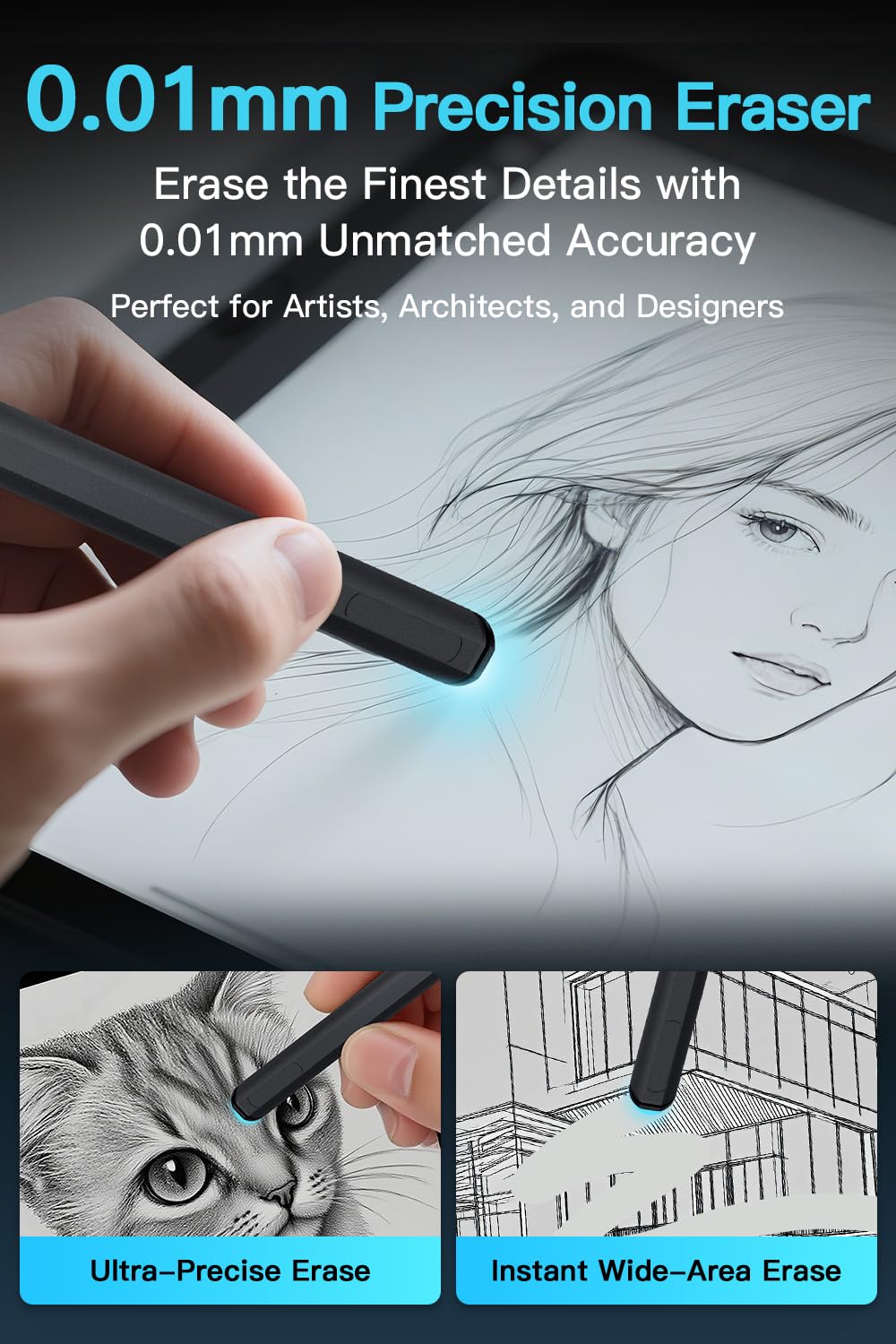 Penna digitale EMR ultra reattiva per 2 e Kindle Scribe, 4096 livelli di pressione, supporto inclinabile, rifiuto palmo, punte in feltro durevoli, attacco magnetico, gomma di precisione da 0,01 mm