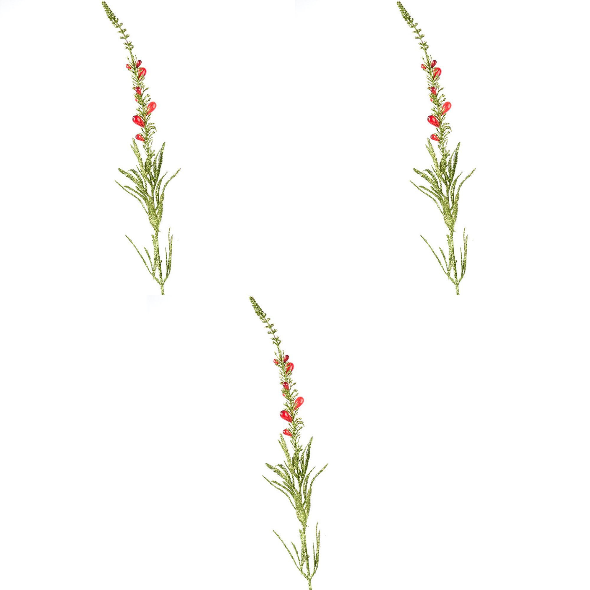 Factory Direct Craft Sparkling Jewel Decorative Sprays | 3 Sprays | for Indoor Decor (Green)