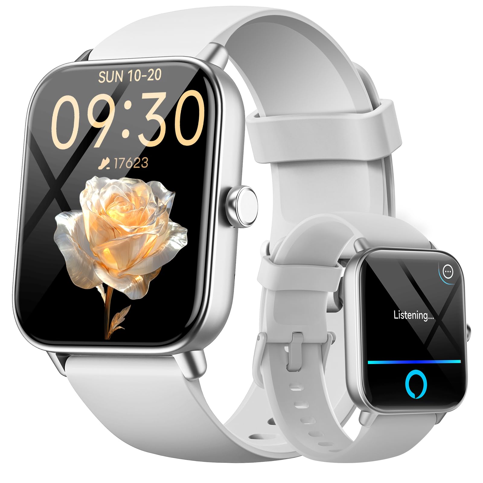 Smartwatch Herren Damen mit Telefonfunktion,1.8" Smart Watch Fitnessuhr mit Whatsapp und Alexa,Herzfrequenz Schlafmonitor,120+ Sportmodi Fitness Tracker,IP68 Wasserdicht Uhren für Samsung/Android/iOS