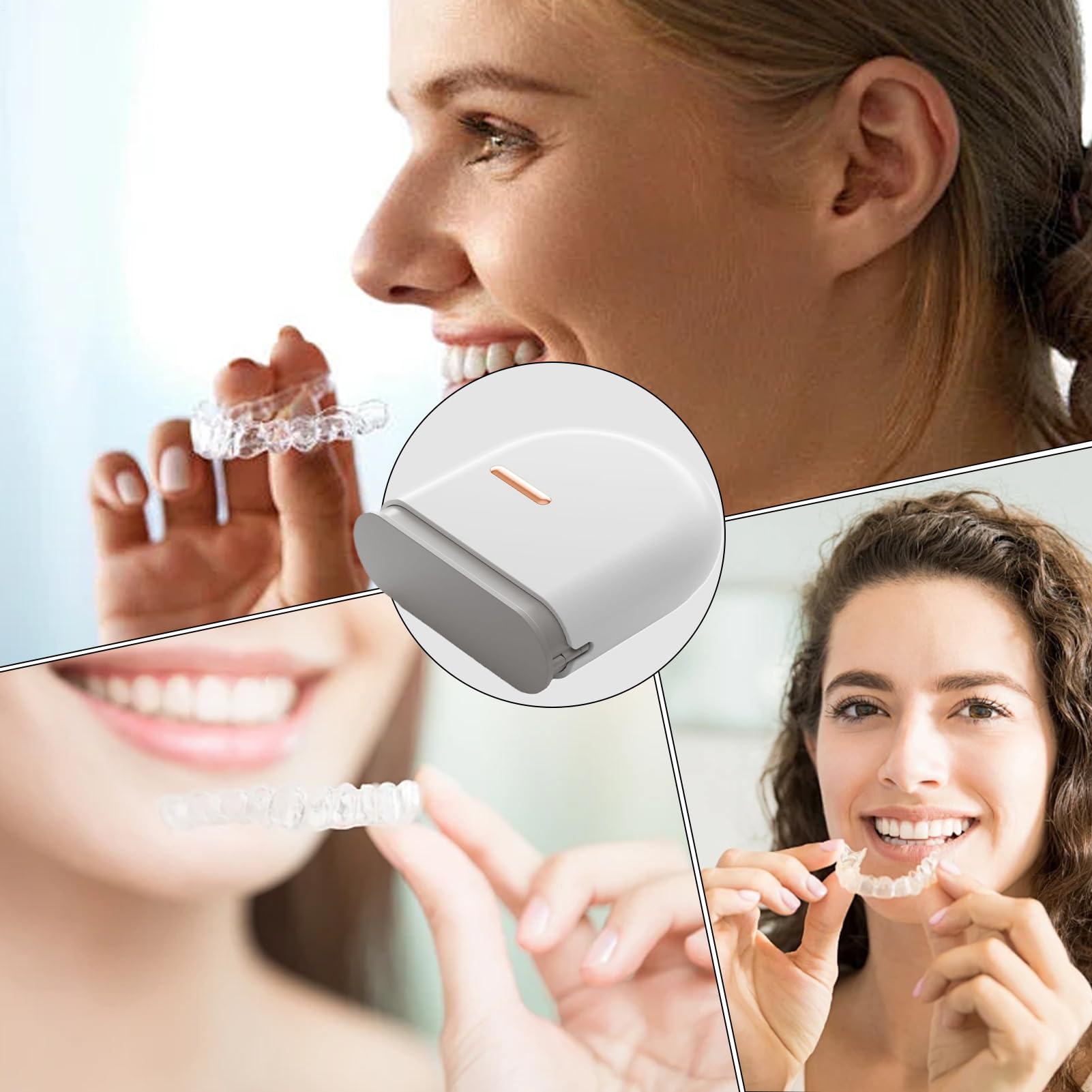 Estuche de retención portátil para dentaduras postizas fácil de limpiar, funda de ortodoncia para almacenamiento de alineadores invisibles, contenedor de dientes falsos, protector bucal, soporte