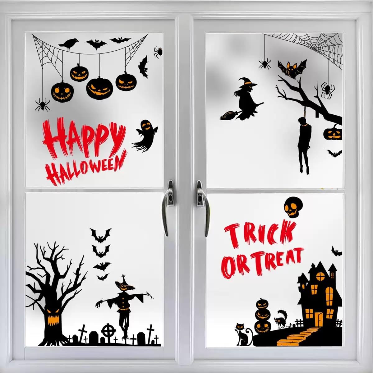 (2 Pack, 18 Sheet) Tomario Halloween Window Clings Stickers Decoration - Image 4
