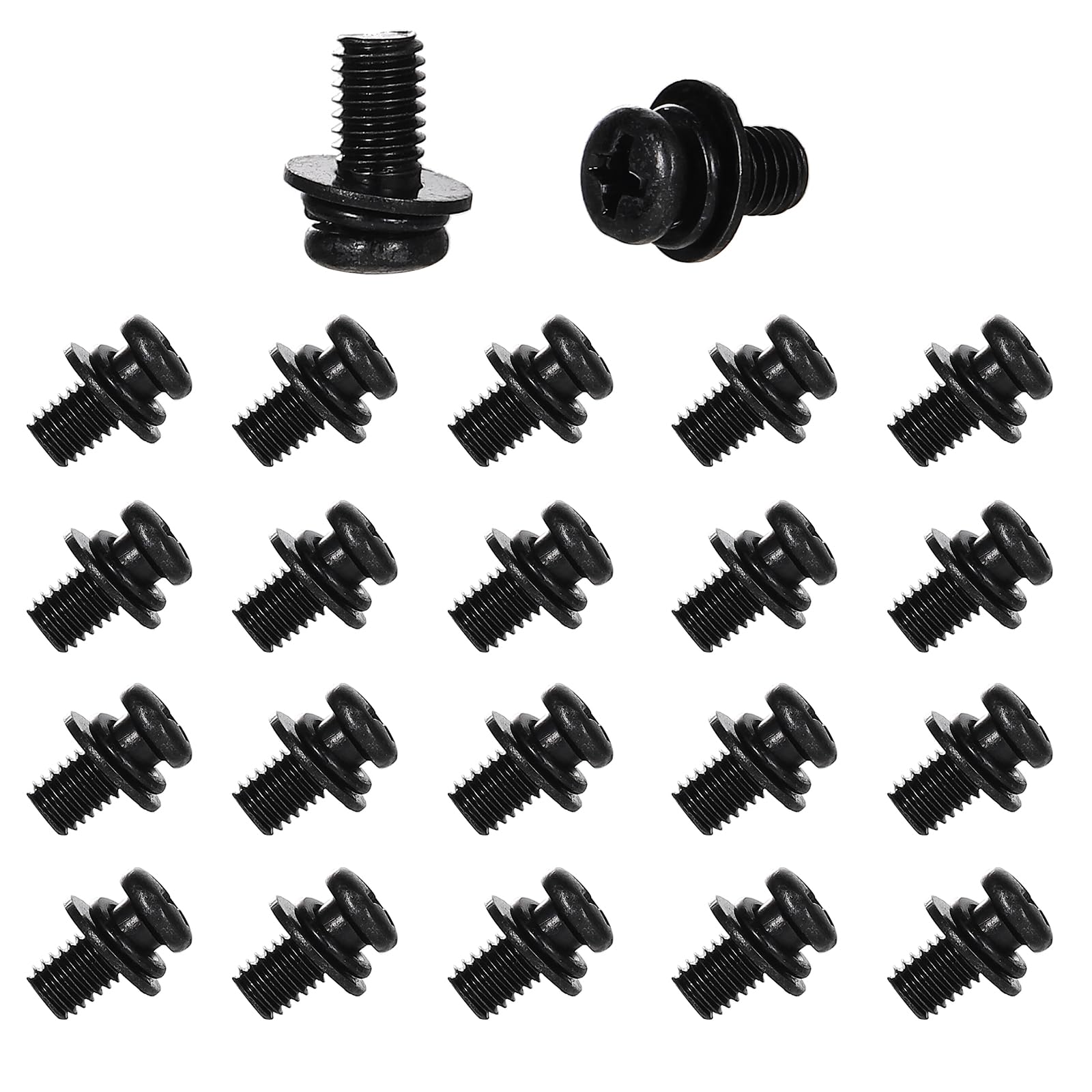 10 PCS Vesa Screws, VESA Compatible M8x20mm TV/Monitor Wall Mount Screws for 75x75mm and 100x100mm Brackets. Phillips Head M8 x 20mm Black with Washers (10, M8 x 20mm)