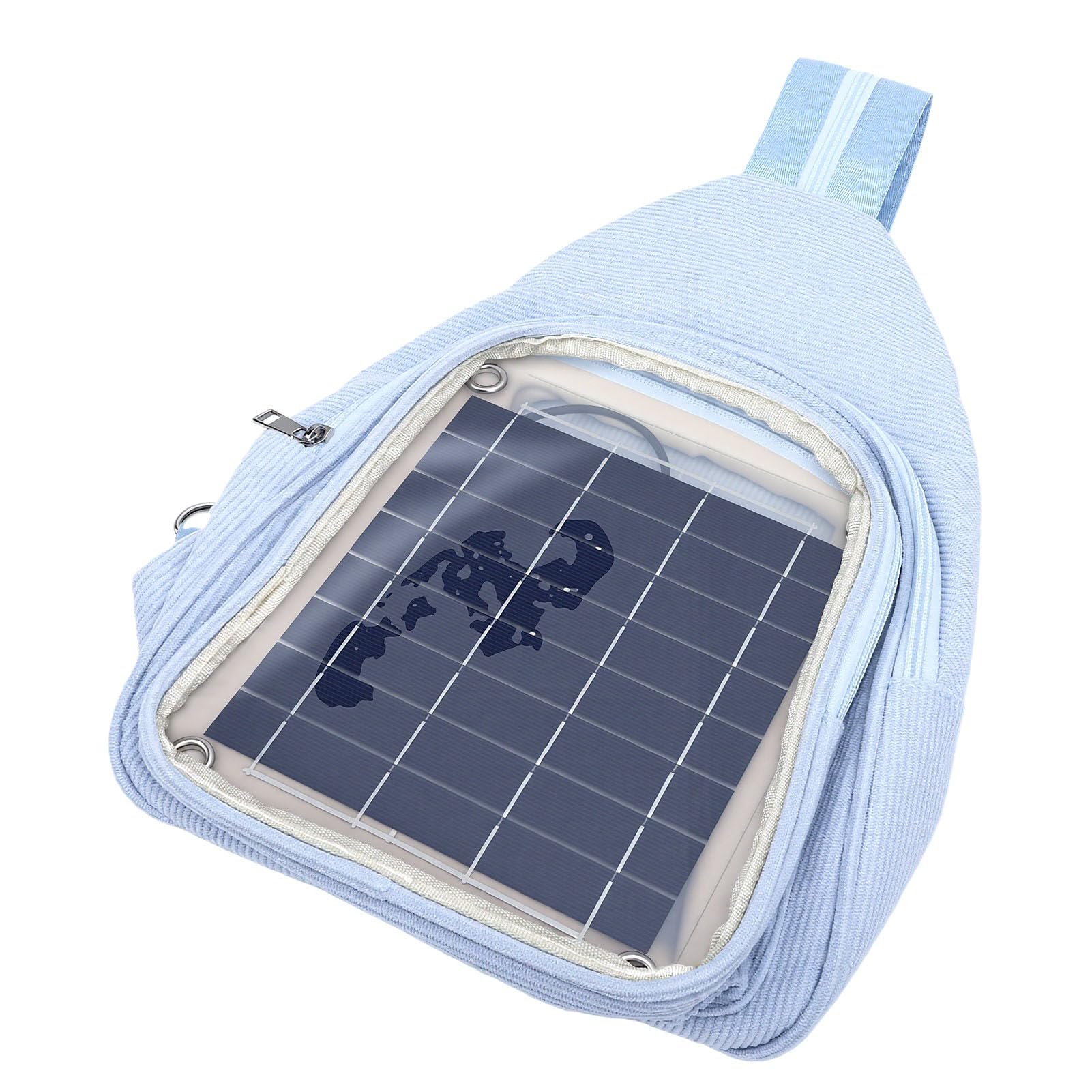 Fdit Zaino con Pannello Solare da 20 W, Caricatore Solare Portatile Monocristallino con Porta USB per Escursioni All'aperto, Campeggio, Viaggi di Emergenza