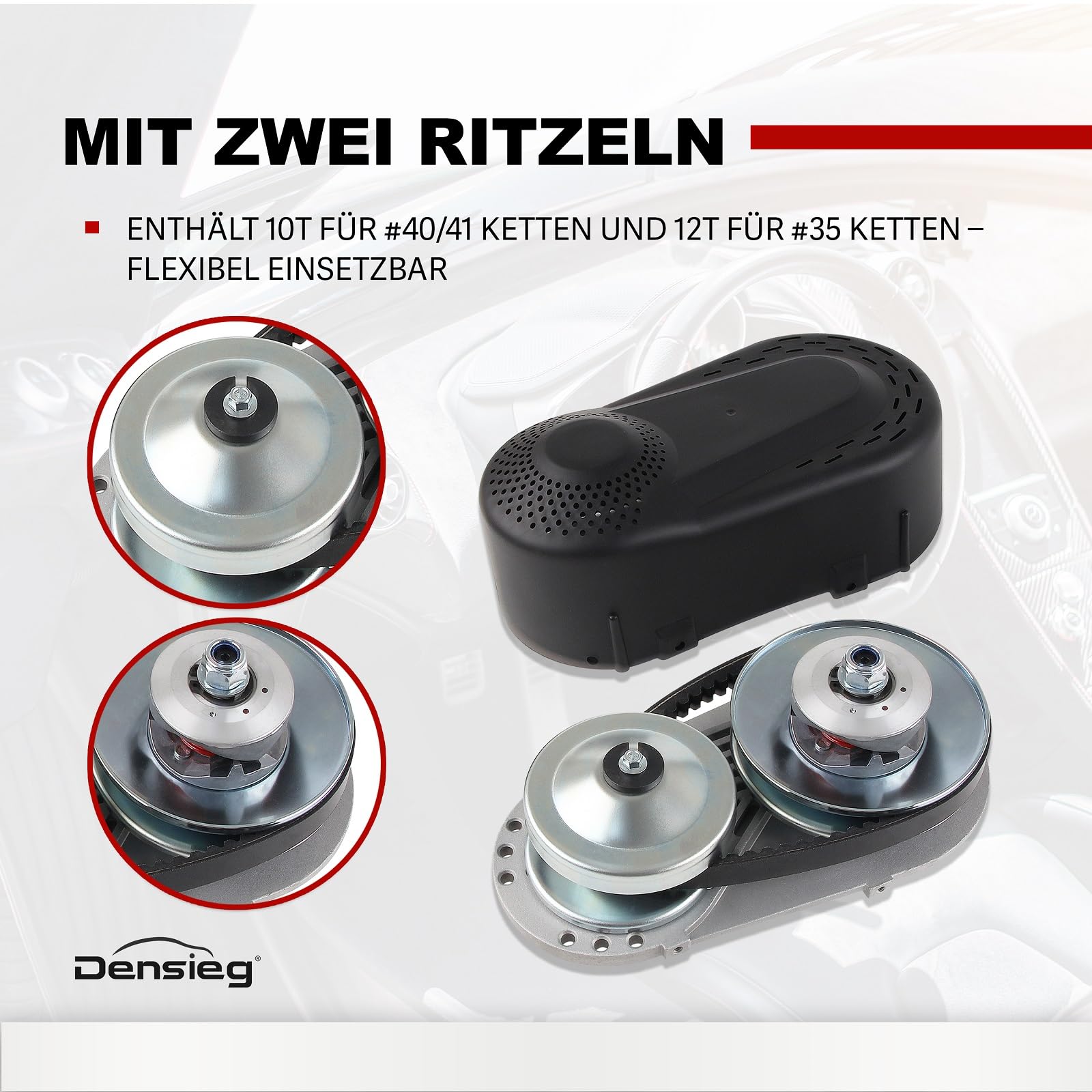 Go-Kart Drehmomentwandler TAV30 Set, CVT Kupplung Torque Converter 1 Zoll Kurbelwelle mit 10T & 12T Ritzel für #35/#40/#41 Kette, für 8-11 PS Motoren Predator GX270 GX390 301cc 420cc Mini Bike Go Kart