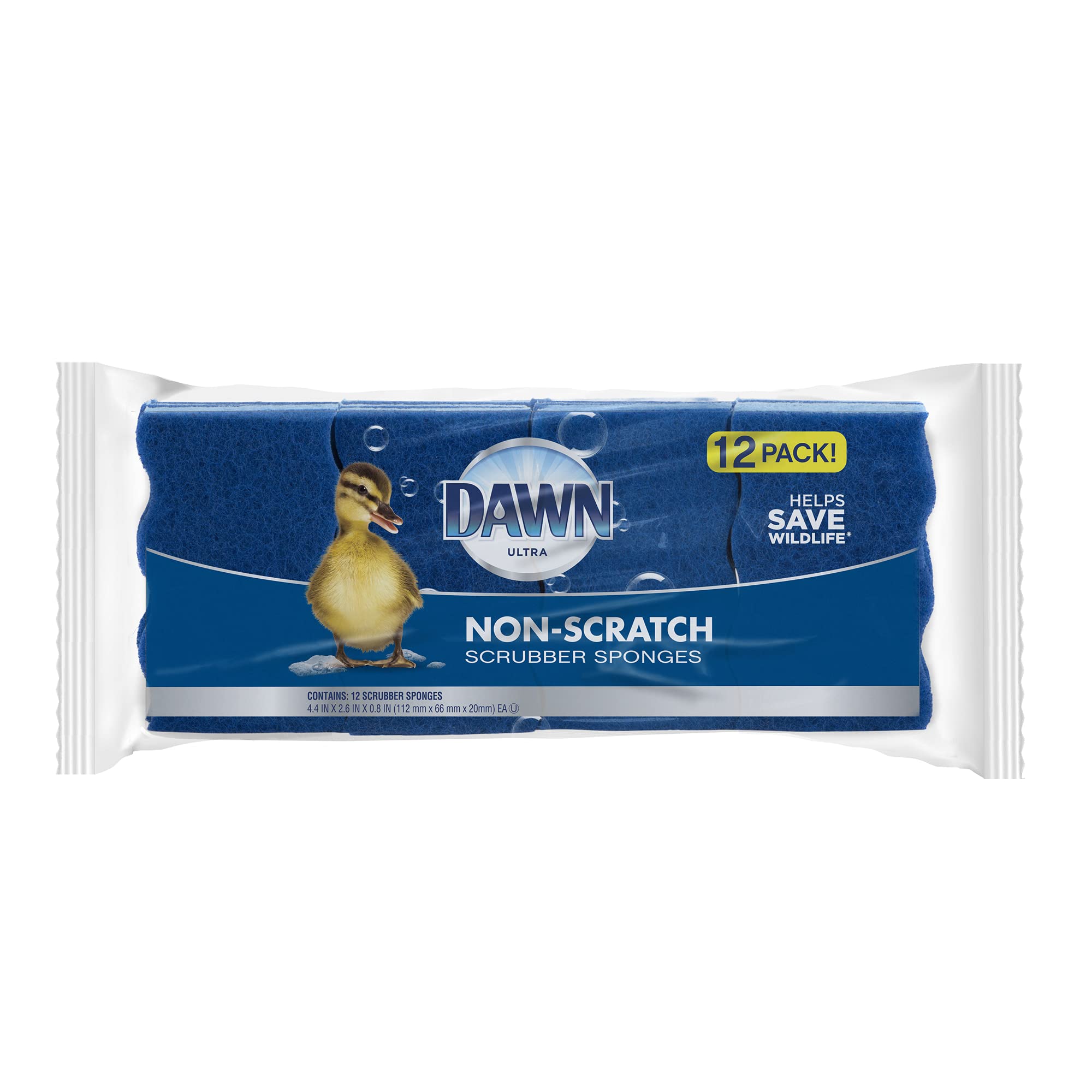 Dawn Non-Scratch Kitchen Dish Sponges, Blue, Pack of 12