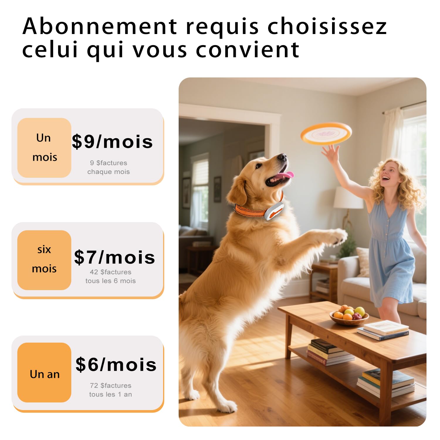 ROTX Rastreador GPS para perros, alerta en tiempo real, ubicación de valla virtual para mascotas de más de 11 libras, collar de perro y gato, accesorio de suscripción de color aleatorio, resistente al