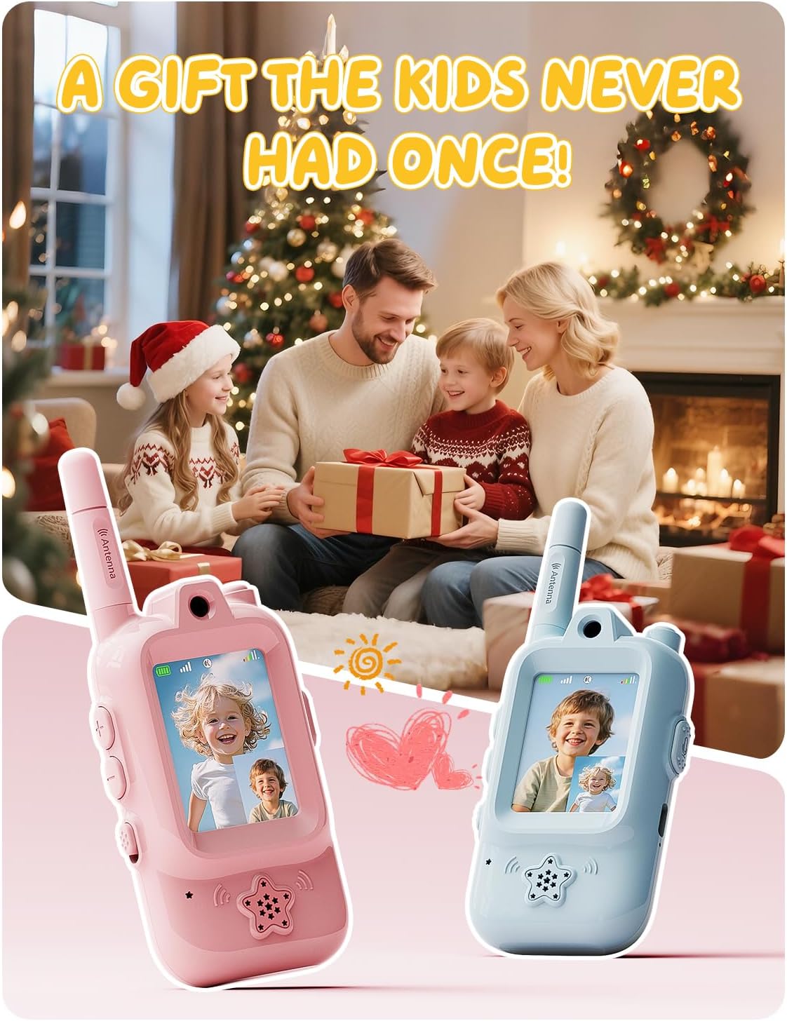 Video Walkie Talkies for Kids, Handheld 2 Pack Rechargeable Video Intercom Kids Walkies Talkies, Indoor Outdoor Toys for Family Games, Outside, Camping, Hiking for Boys Girls Ages 3-12 (Blue/Pink) - Image 7