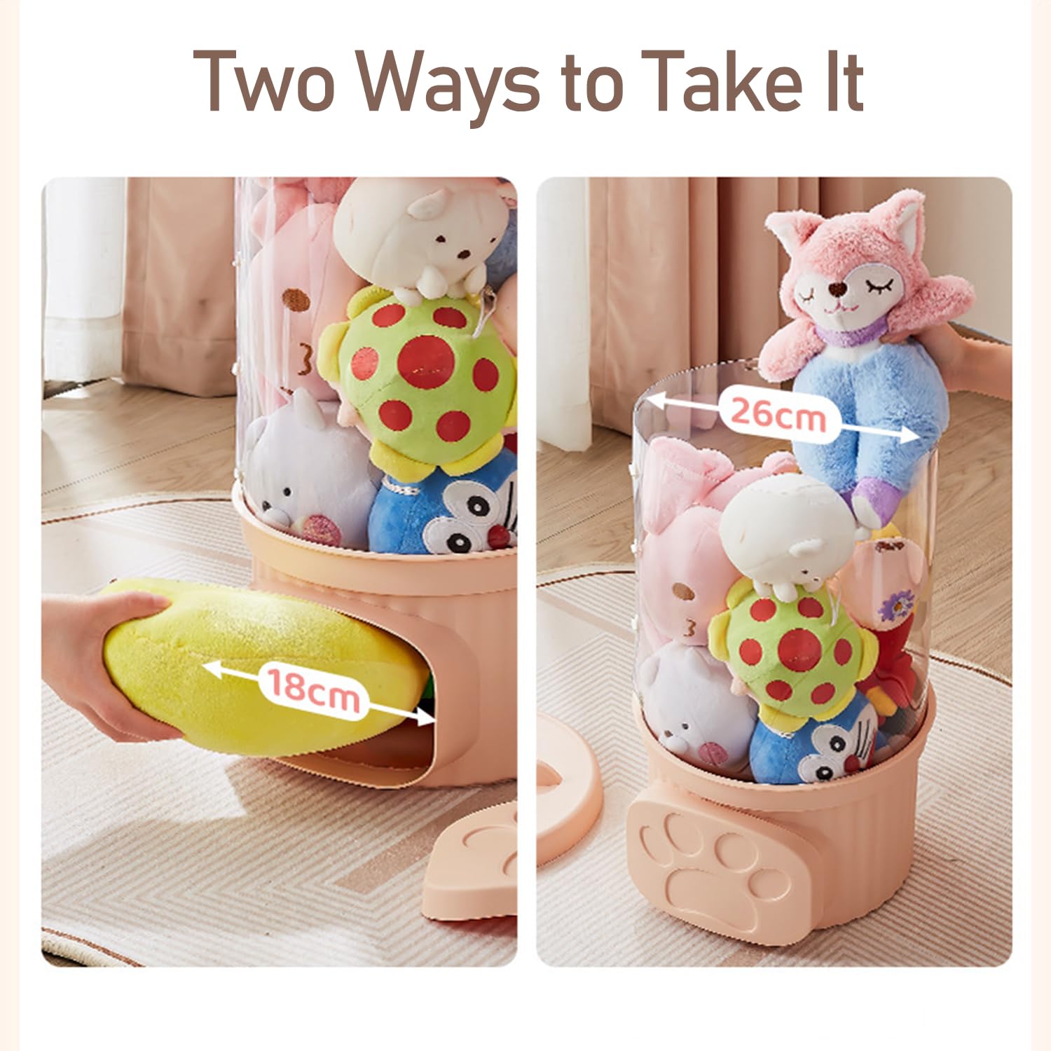 Tubo Portaoggetti Trasparente Per Peluche E Giocattoli | Organizzatore Impilabile Per Camera Da Letto - Foto 9