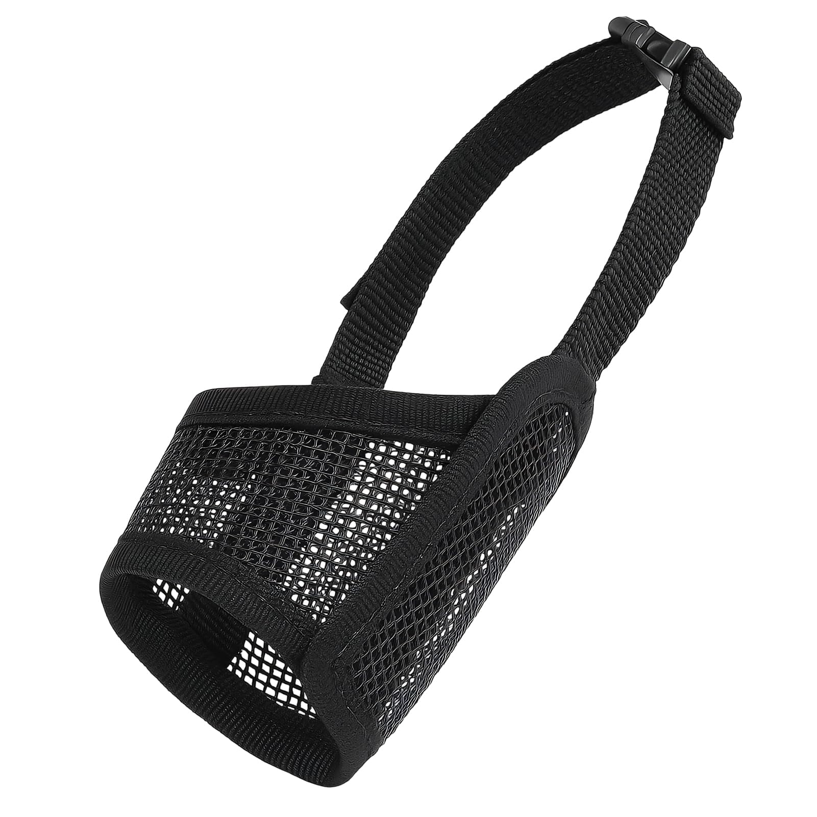 Muselière pour Chien Muselière Souple Réglable avec Sangles Velcro Museliere Anti Aboiement Morsure pour Petits et Moyens Chiens Jack Russell Terrier Corgi Shiba Inu (Noir,16-20cm)