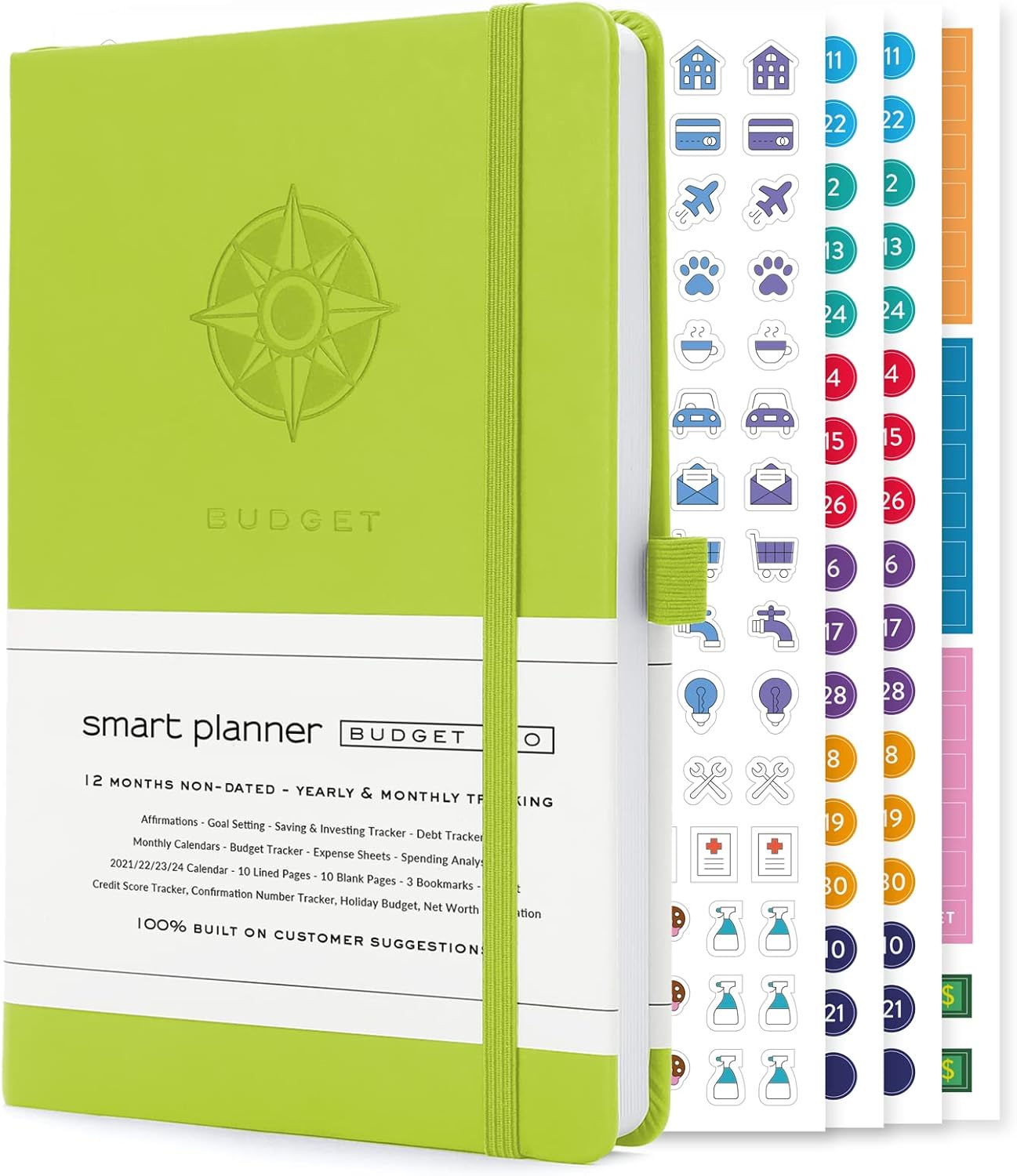 Smart Planner Budget Book – Financial Planner for Budget Organizer Tracker with Calendar, Account Debt Tracker, Expense and Savings, Monthly Goal Book – Bill Organizer for Business – Non Dated : Office Products