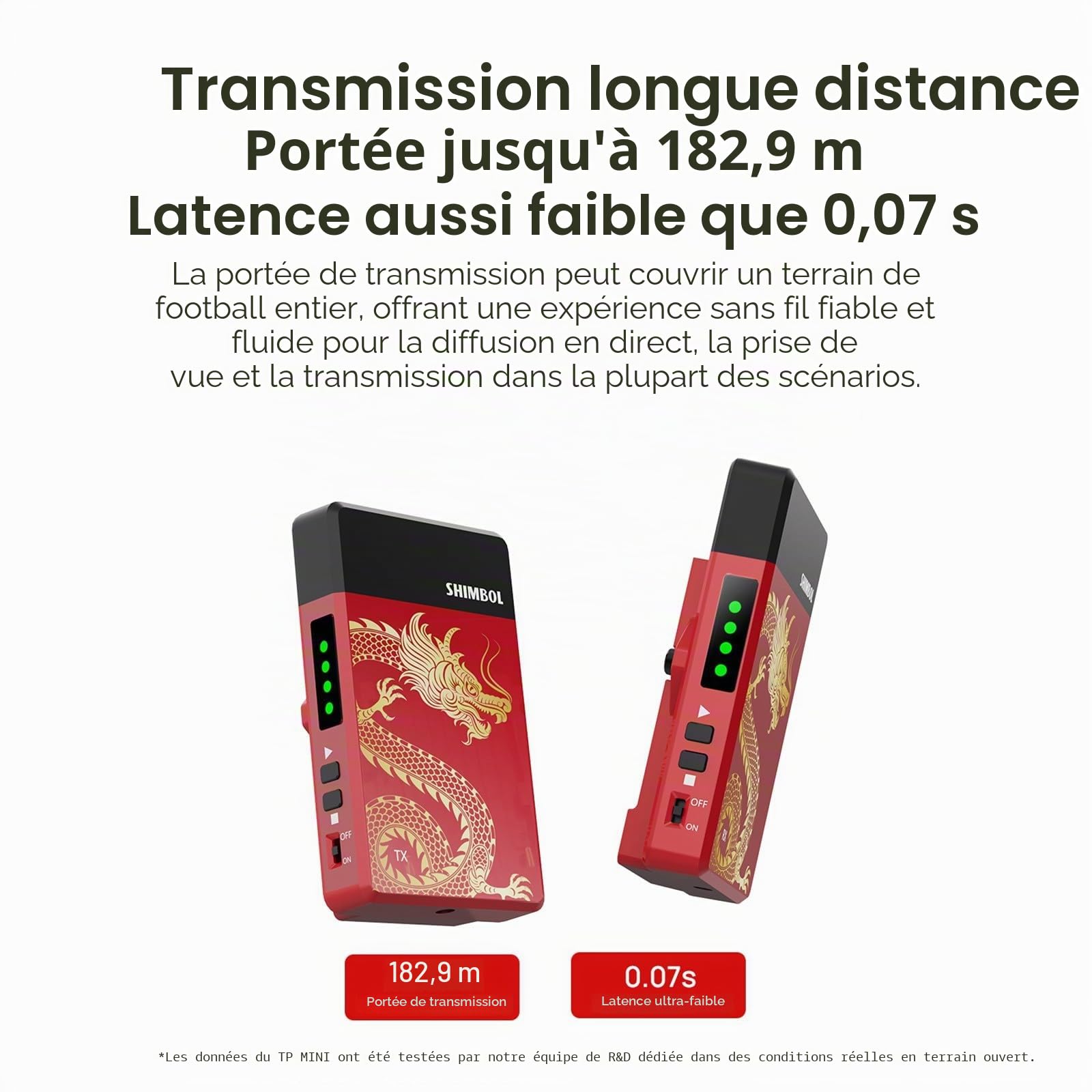 Shimbol Tp Mini avec Batterie Npf-550 Et Kit De Chargeur, Système De Transmission Vidéo sans Fil Hdmi De 600 Pieds, Émetteur Et Récepteur Hdmi, Latence De 0.07S