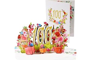 100th Birthday Card, Pop Up 100th Birthday Cards for Men & Women