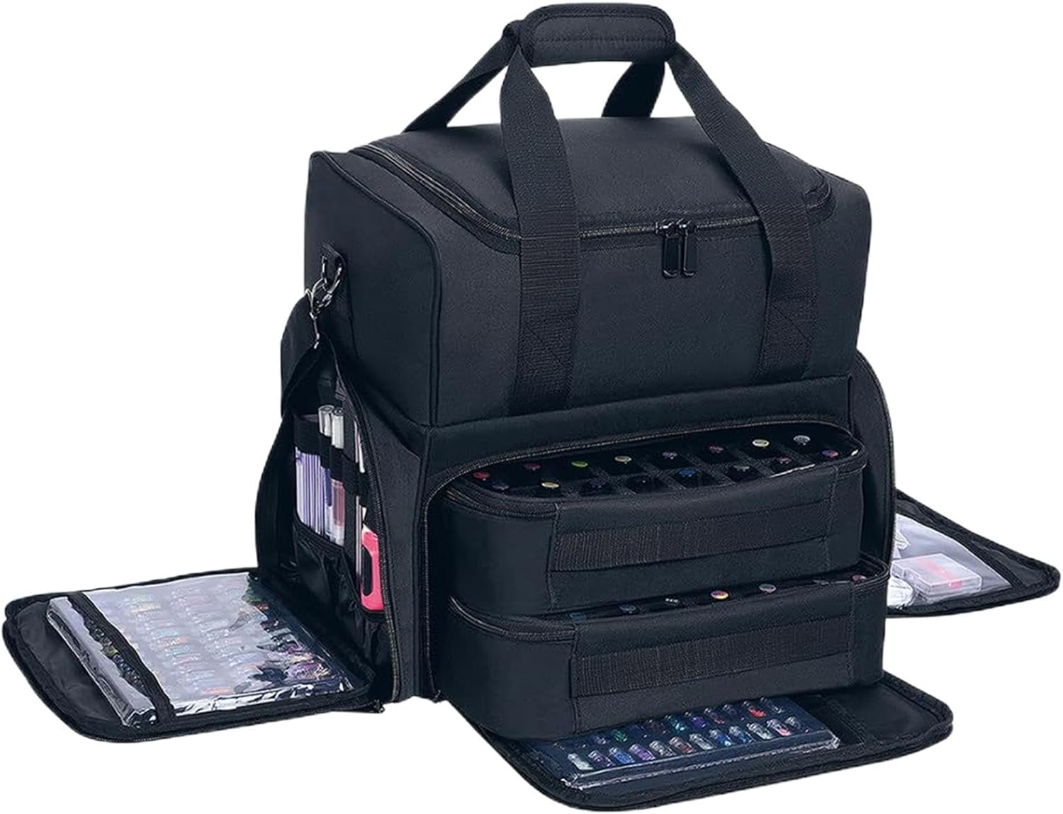 Nail Polish Organizer Bag, Nail Kit Travel Bag, Cosmetics Nail Kit Bag, Travel Nail Polish Holder, Nail Lamp Kit Bag, Nail Polish Carrying Case, 70 Bottle Nail Polish Bag,, Meerkleurig., riferimento