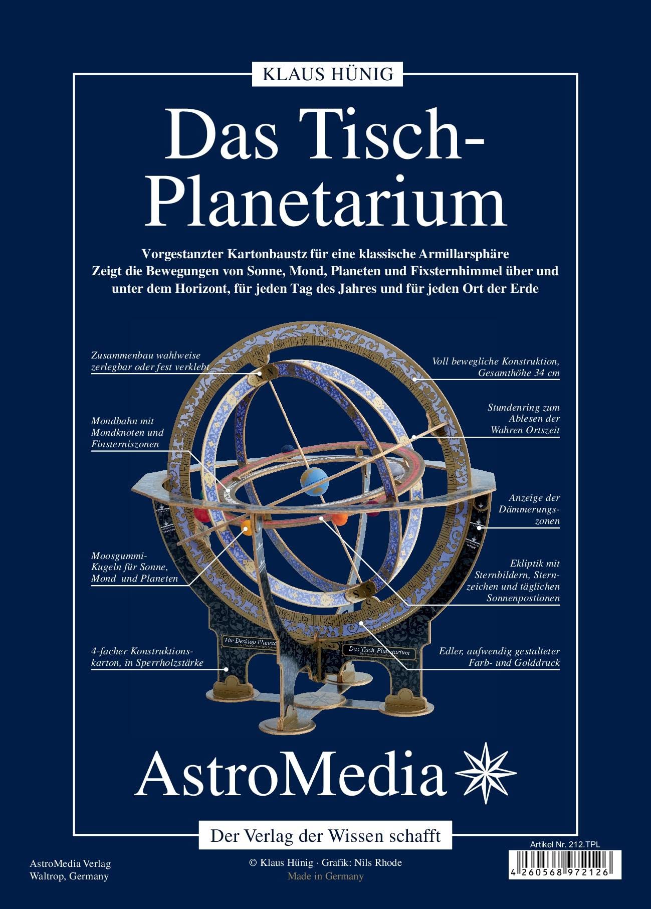 AstroMedia Das Tischplanetarium Vorgestanzter Kartonbausatz für eine Klassische Armillarsphäre