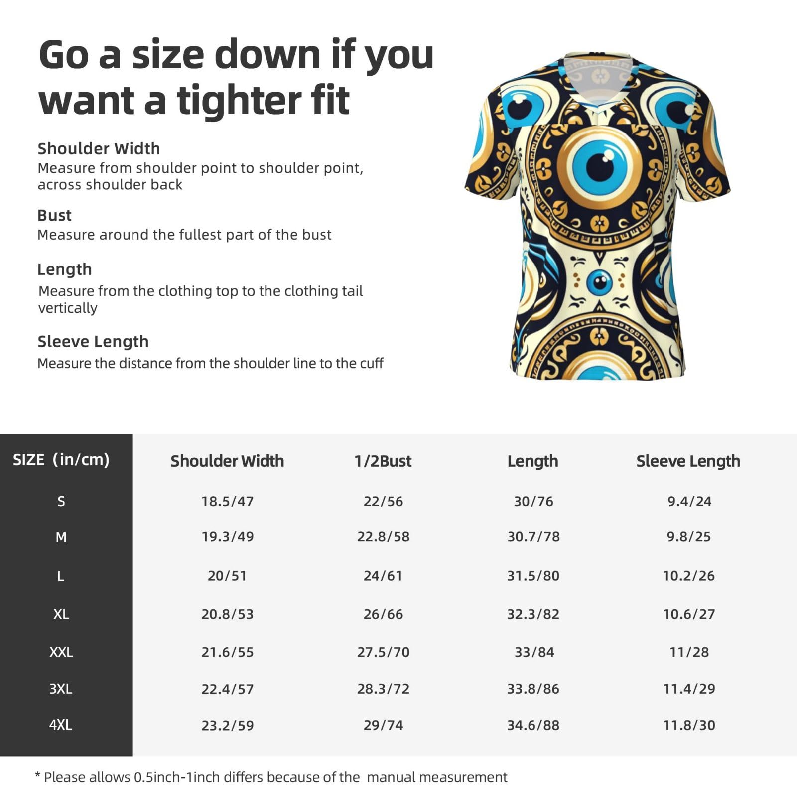 Stylish Athletic Sports Jersey Evil-Eye-Talismans Men's Rugby Jersey 4X-Large Black