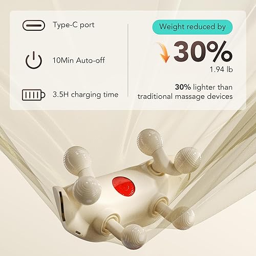 Miniatura 3 de SKG Masajeador de cuello para aliviar el dolor de tejido profundo Shiatsu inalámbrico Massger cuello y hombros con calor HS500 regalos de Navidad