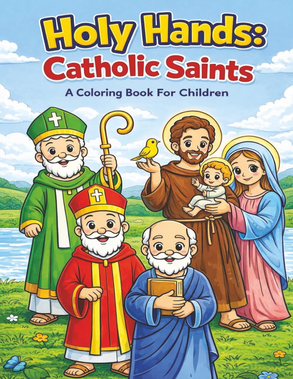Holy Hands: Catholic Saints Coloring Book: Interactive and positive introduction to prominent Catholic Saints.