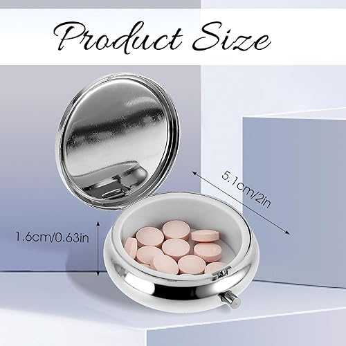 Miniatura 2 de Sibba Pastillero portátil para medicina, pastillero multifuncional a prueba de humedad para bolso y bolsillo, bonita caja organizadora de píldoras