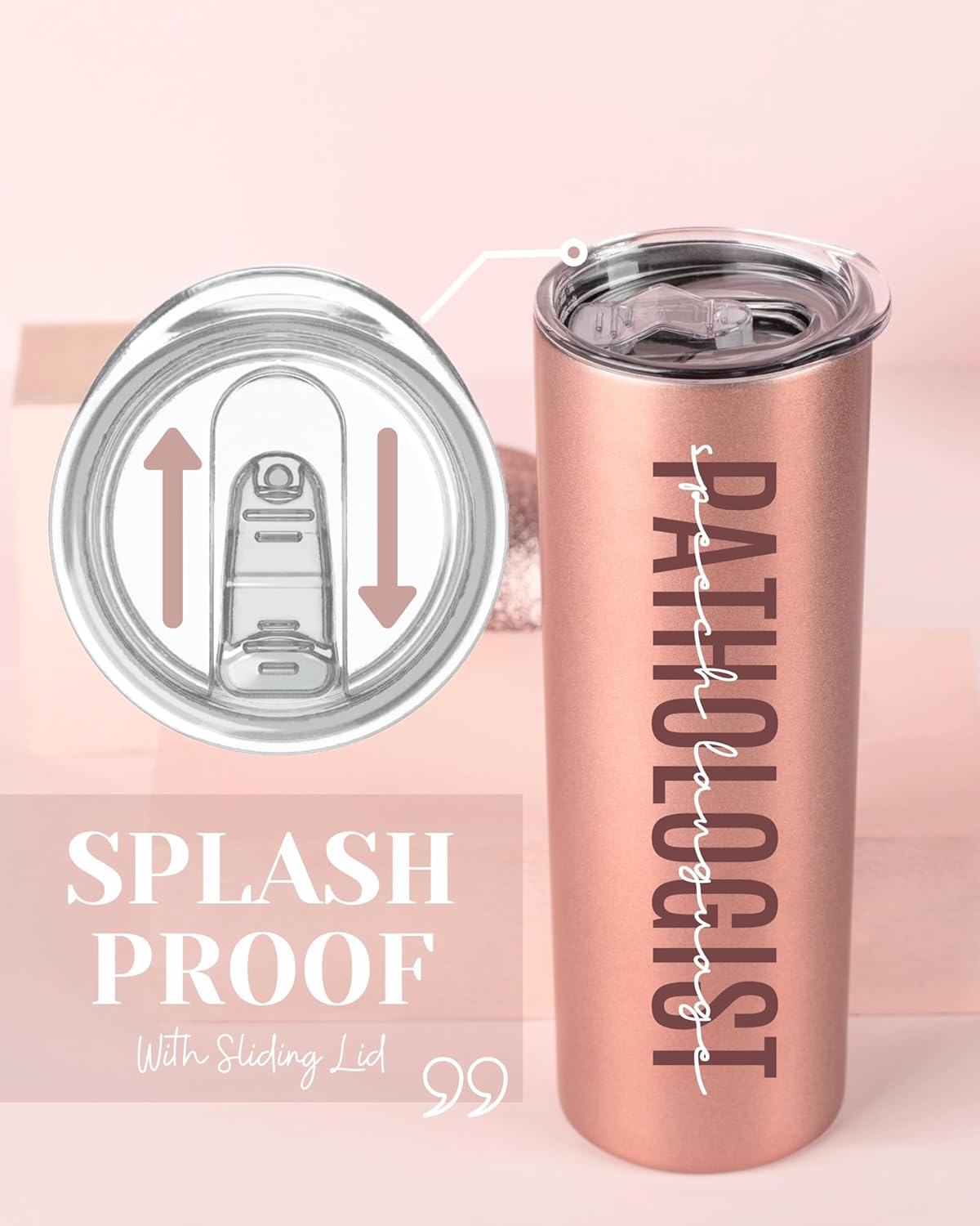 Speech Language Pathology Gifts for Women, Gifts for SLP on National Speech Pathologist Day, Birthday and Chirstmas, 20 oz Insulated Stainless Steel Travel Tumbler - SLP - Image 4