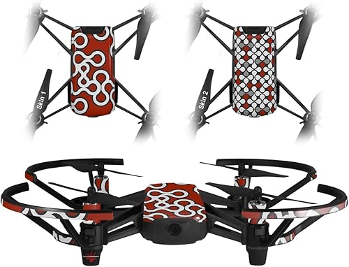 Skin Decal Wrap 2 Pack Compatible with DJI Ryze Tello Locknodes 03 Red Dark Drone NOT Included