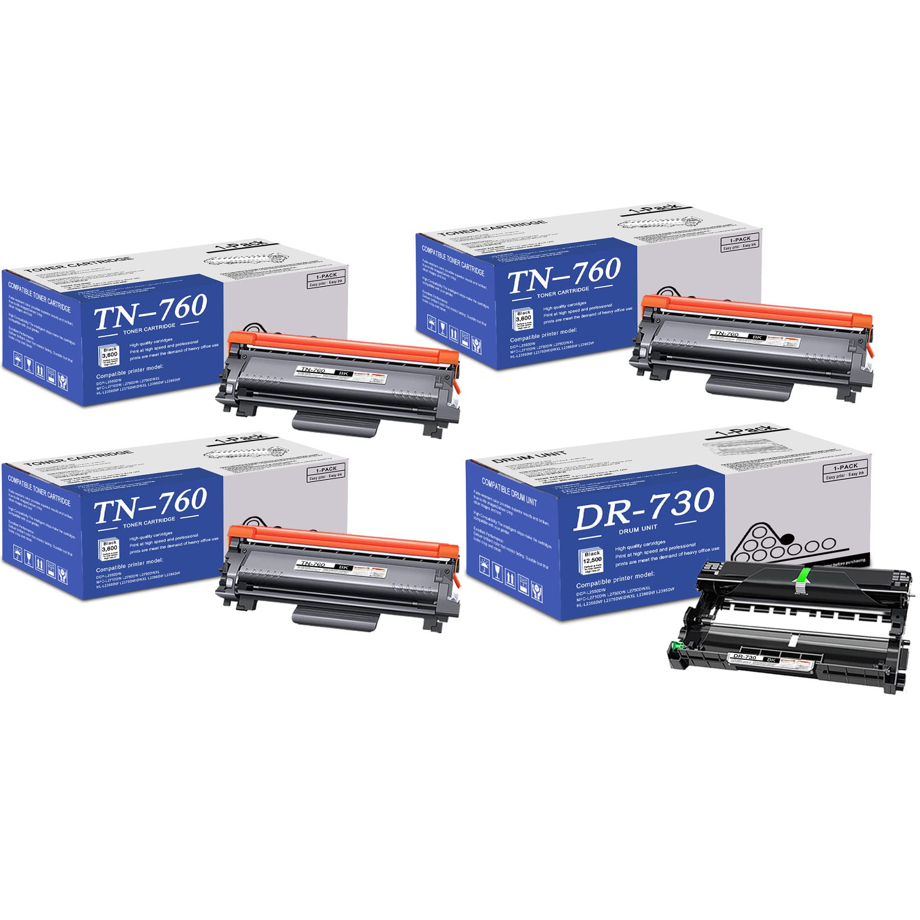 1PK TN760 Cartuccia Toner Per Brother MFC-L2710DW HL-L2395DW DCP - Foto 4