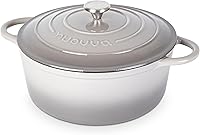 Vista 48 de Nuovva Olla Holandesa de Hierro Fundido Esmaltado con Tapa – Cazuela Antiadherente de 6.4 Cuartos – Resistente y Apta para Horno hasta 500°F