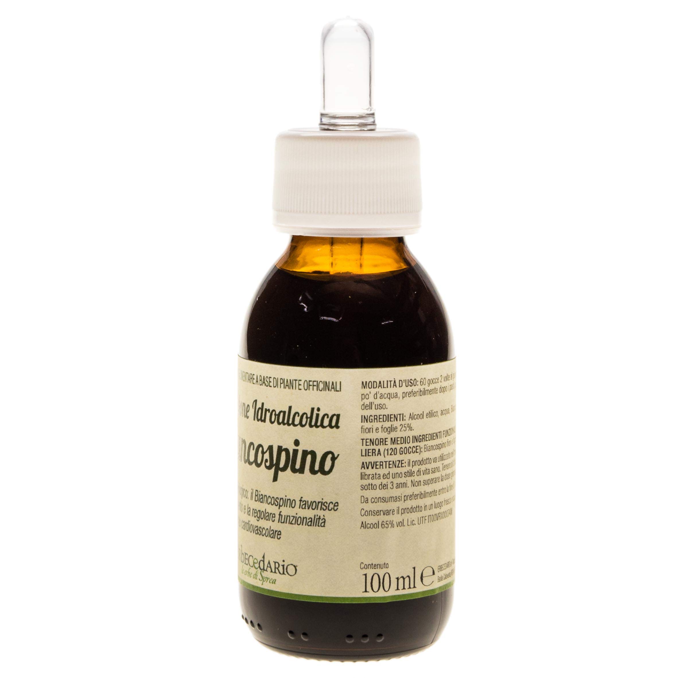 Biancospino Tintura Madre in Gocce 100ml, Integratore per dormire Favorisce Rilassamento corporeo, Riposo Notturno e La Funzionalità Dell'Apparato Cardiocircolatorio - Made in Italy