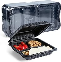 Vista 11 de YANGRUI Recipientes Desechables de 7.8" 30 oz Paquete de 65 - Envuelto en Plástico Retráctil Contenedor de Alimentos de Plástico PP Relleno