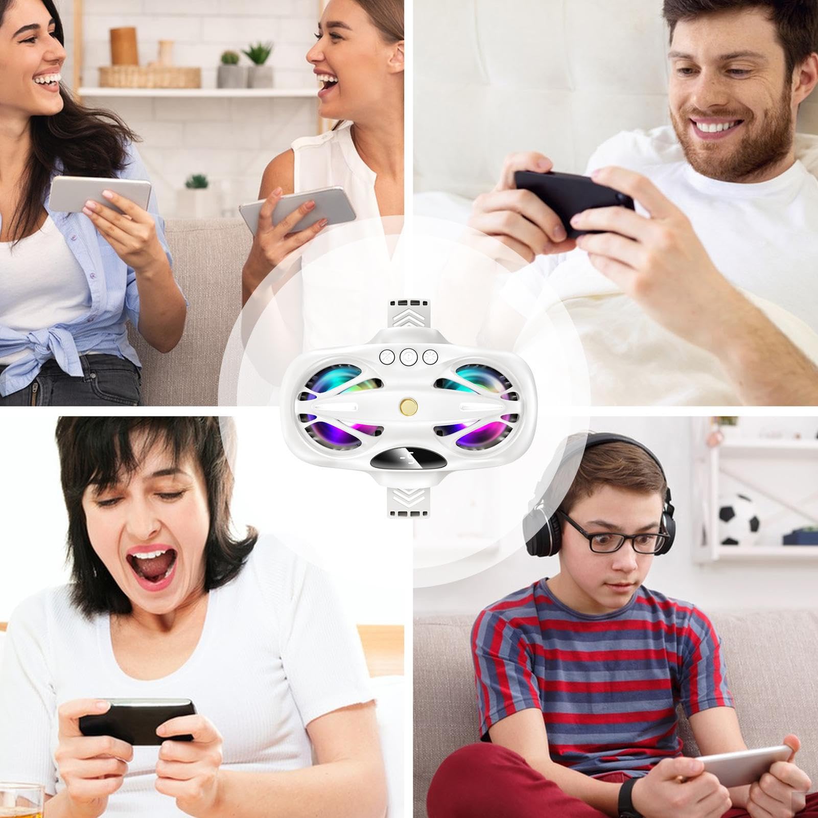 Refroidisseur de téléphone en streaming en direct - Fan réglable Fan Sile Téléphone plus refroidisseur, refroidisseur de téléphone à refroidissement rapide avec trois modes pour l'observation vidéo, l