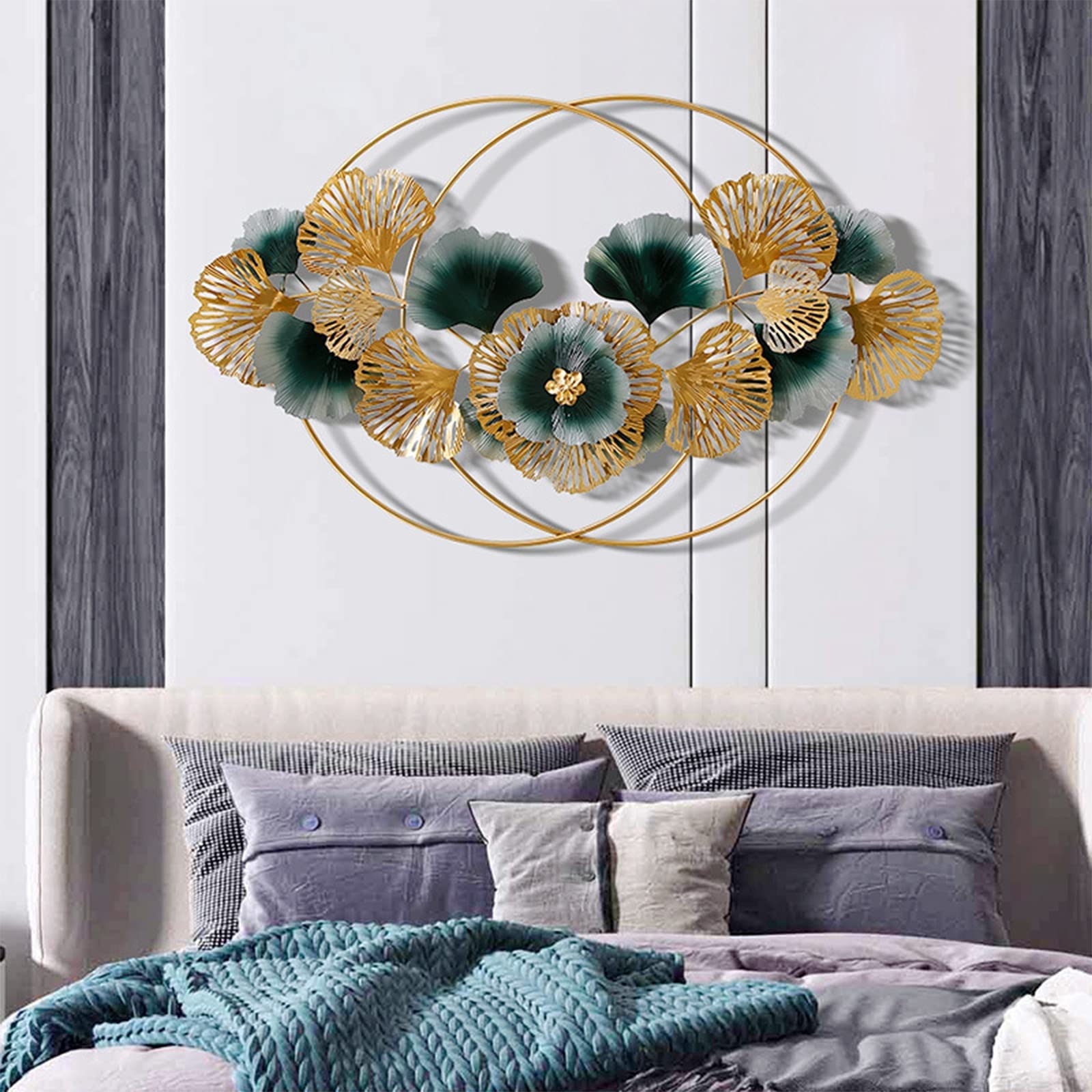 MeYuxg Metall Wandbilder Set 3-teilig - Blatt Design 30x43cm Für Wohnzimmer