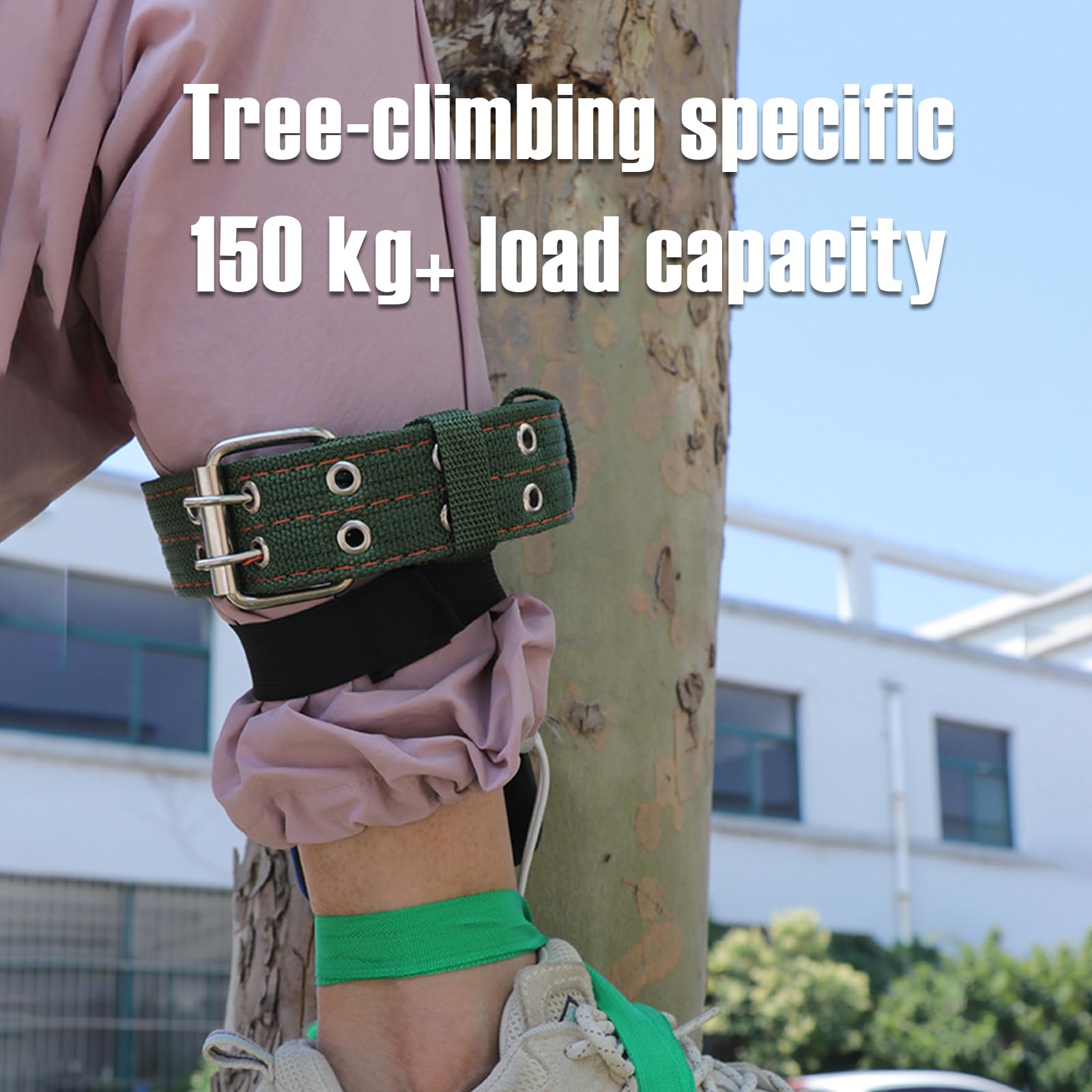 Kit Complet d’Escalade sur Arbre, Griffes d’Élagage à Double Dents Trempées, Baudrier d’Élagage Ajustable + Corde de Sécurité 3M, Crampons d’Arboriculture pour Élagage