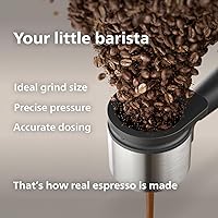 Vista 4 de Philips Baristina Espresso Machine - Real espresso, made simple. Compact coffee machine, natural white with white portafilter, 16 bar pump pressure