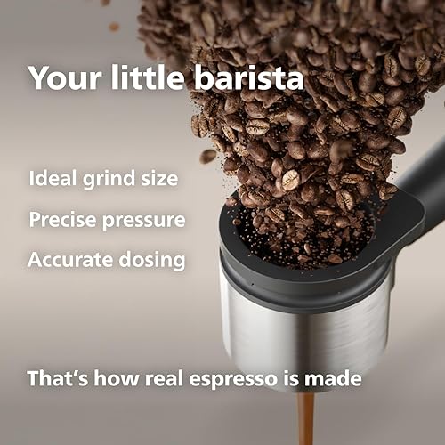 Miniatura 4 de Philips Baristina - Máquina de café expreso, moliendo, tamp y prepara granos de café en una sola pasada, compacta, presión de bomba de 16 bares,