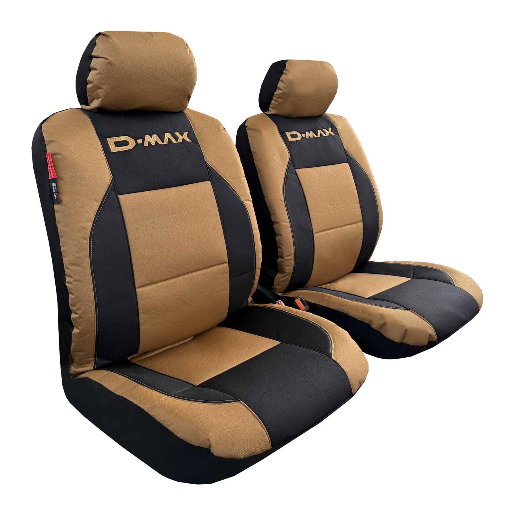 Housses de siège avant de voiture imperméables en toile noire et marron coyote pour Isuzu D Max D-Max