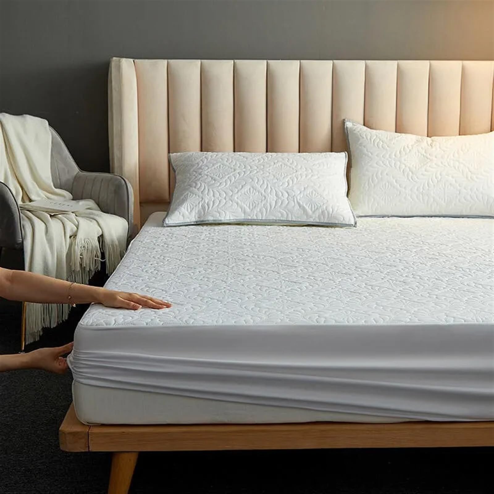 Protector Colchon Impermeable Sábana Ajustable Acolchada Gruesa Impermeable